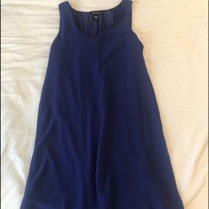 BCX royal blue tank dress with opening in back size small like new
